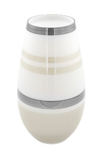 115347 Dekovase Vase Blumenvase Glas grau, greige, weiß Deko Tischvase LAPAZ Fink