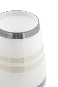 115347 Dekovase Vase Blumenvase Glas grau, greige, weiß Deko Tischvase LAPAZ Fink