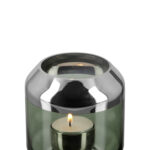 Fink Teelichthalter Smilla Windlicht Teelicht Glas grün silber Missforty.de