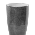 120006 Dekovase Vase Blumenvase Porzellan grau silberfarben Deko Tischvase MELUA 51 cm