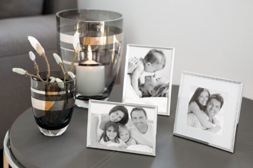 133011 Bilderrahmen Fotorahmen quadratisch silber versilbert Fink Joy 10x10 für 1 Foto