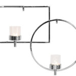 143017 Fink Wanddeko Wanddekoration Wandleuchter silber mit Glas Teelichthalter ESCALA