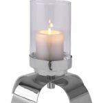 Kerzenhalter Fink Stumpenkerzen Halter silberfarben dicke Kerzen AARON modern Online kaufen Missforty