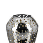 146193 Fink SHEILA Windlicht Deko Glas Metall silberfarben