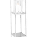 146241 Fink LEXA Windlicht Deko Glas Metall silberfarben