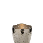 147013 Fink ELIAS Windlicht Deko Glas Metall silberfarben