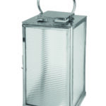 147042 Laterne für Draußen Windlicht Malaga 58 cm Garten innen außen silber Edelstahl