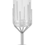 159271 Fink Luxor Windlicht Deko Glas Metall silberfarben 49,5 cm