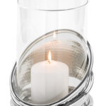 159593 Windlicht Kerzenhalter Laterne Kerzenleuchter Glas silberfarben Colette Fink