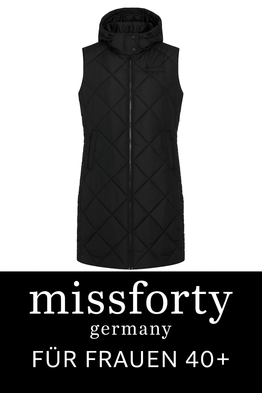 Lange Steppweste in schwarz von missforty germany – Bild 10