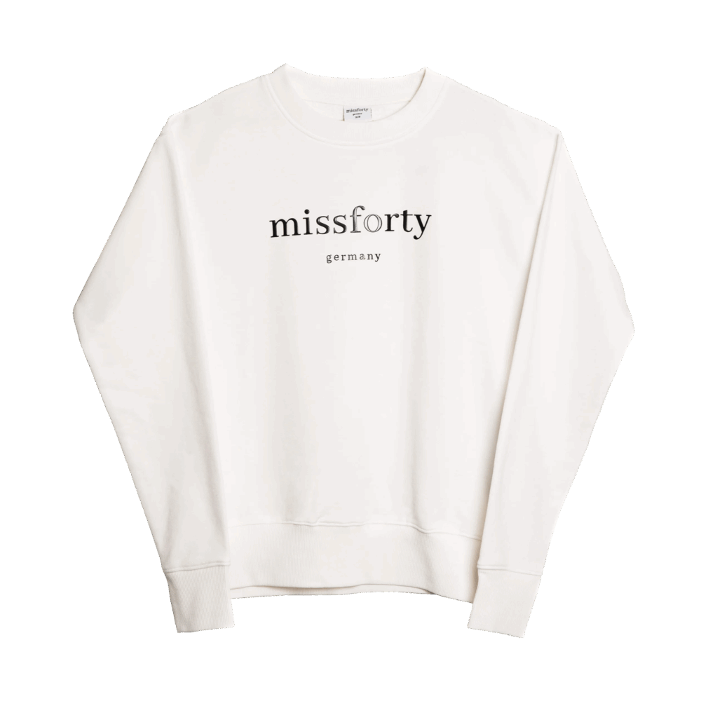 sweatshirts auf rechnung Damen Sweatshirt Pullover Rundhals Pulli Kapuze Sports weiß Basic Unifarben vi-01 MISSFORTY