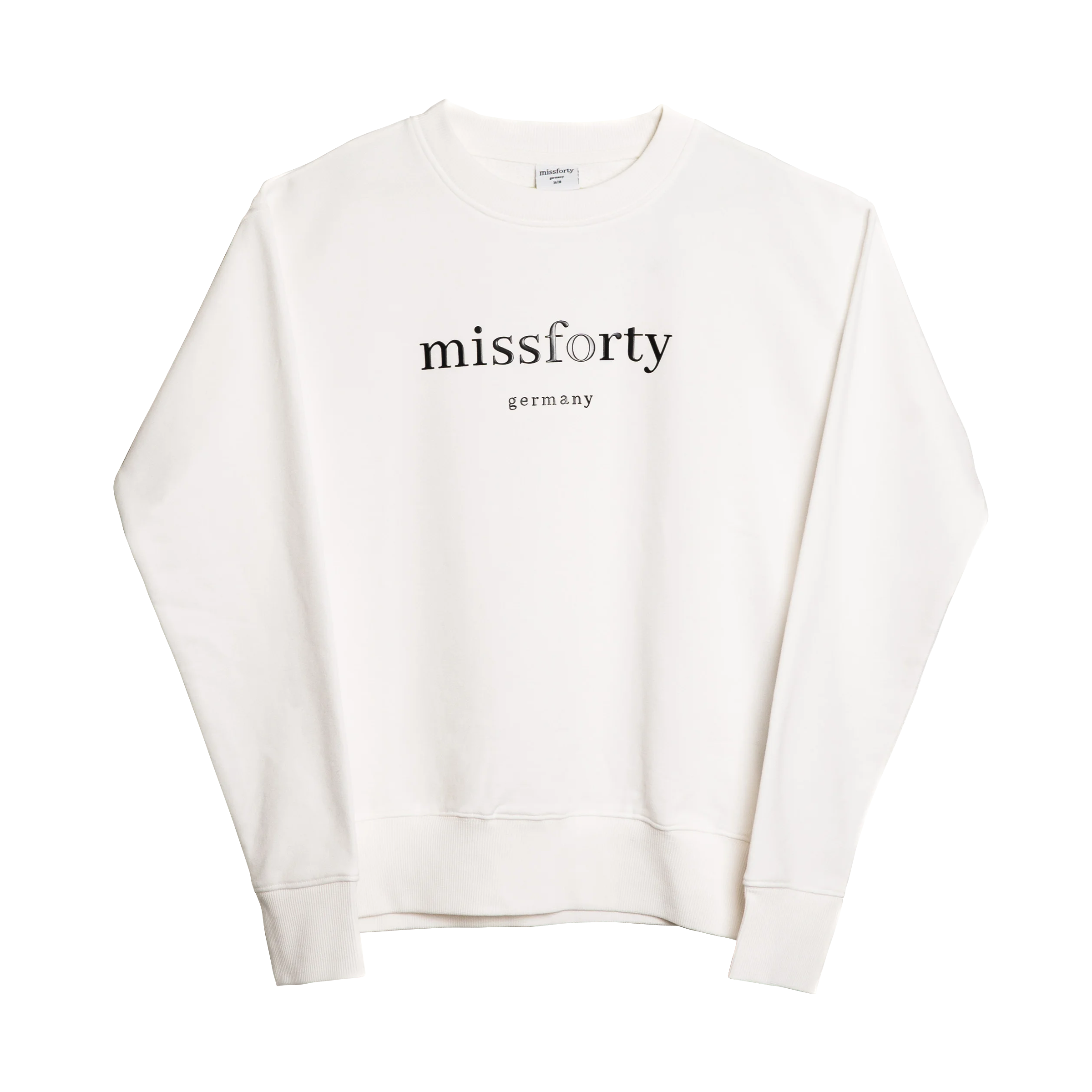 sweatshirts auf rechnung Damen Sweatshirt Pullover Rundhals Pulli Kapuze Sports weiß Basic Unifarben vi-01 MISSFORTY