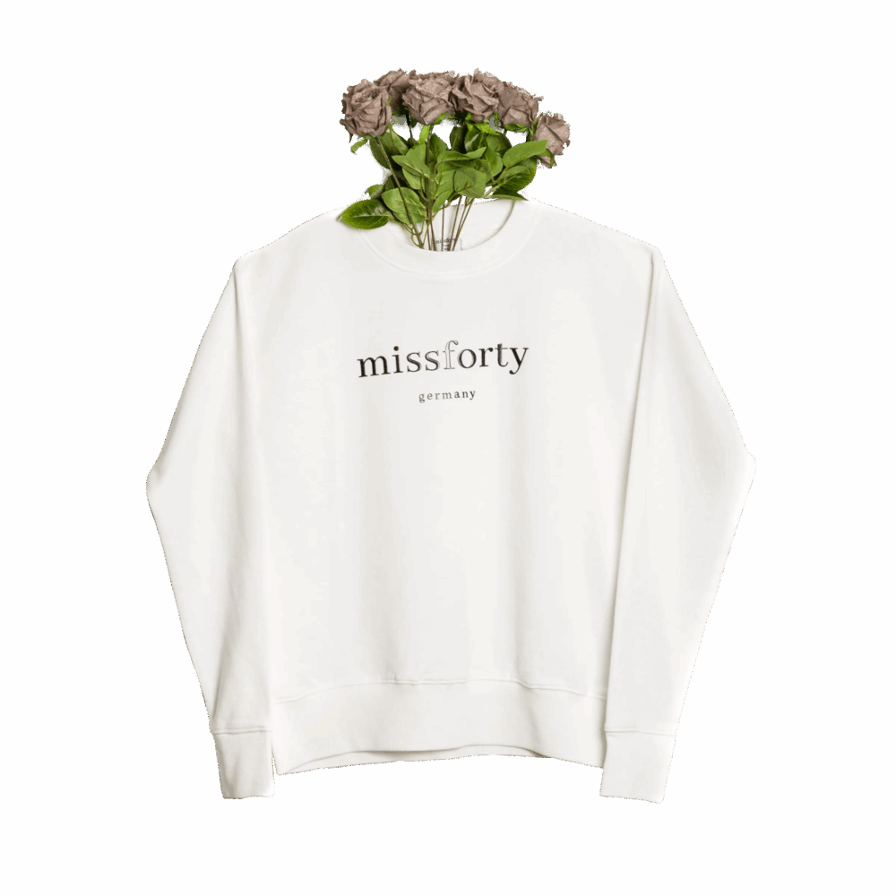 sweatshirts auf rechnung Damen Sweatshirt Pullover Rundhals Pulli Kapuze Sports weiß Basic Unifarben vi-01 MISSFORTY