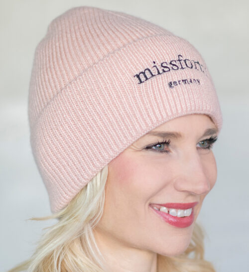 BEANIERO Damen Strickmütze Beanie Strickbeanie Frauengeschenk Geschenkbox weiß softrosé