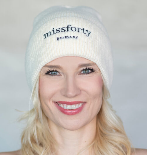 BEANIEIV Damen Strickmütze Beanie Strickbeanie Frauengeschenk Geschenkbox weiß ivory