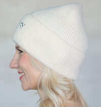 BEANIEIV Damen Strickmütze Beanie Strickbeanie Frauengeschenk Geschenkbox weiß ivory